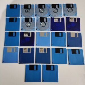 Floppy Disk Diskette Lot 22 Blue Used New For‎ Art Crafts Design Makers DIY Disc